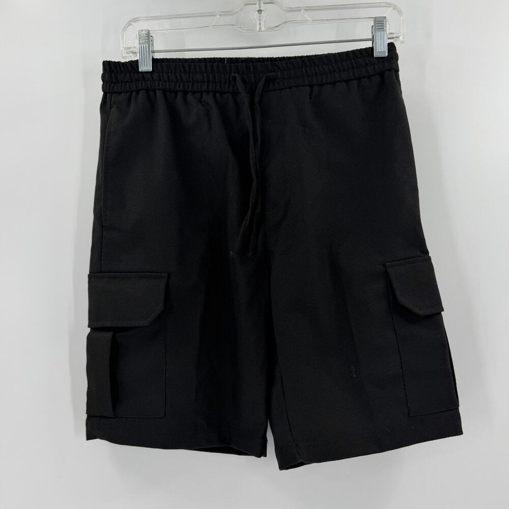 TOPMAN Mens Cargo Shorts Size 28 Black Twill NWT Nordstrom